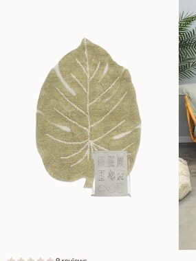 Washable Rug Mini Monstera Leaf Rug